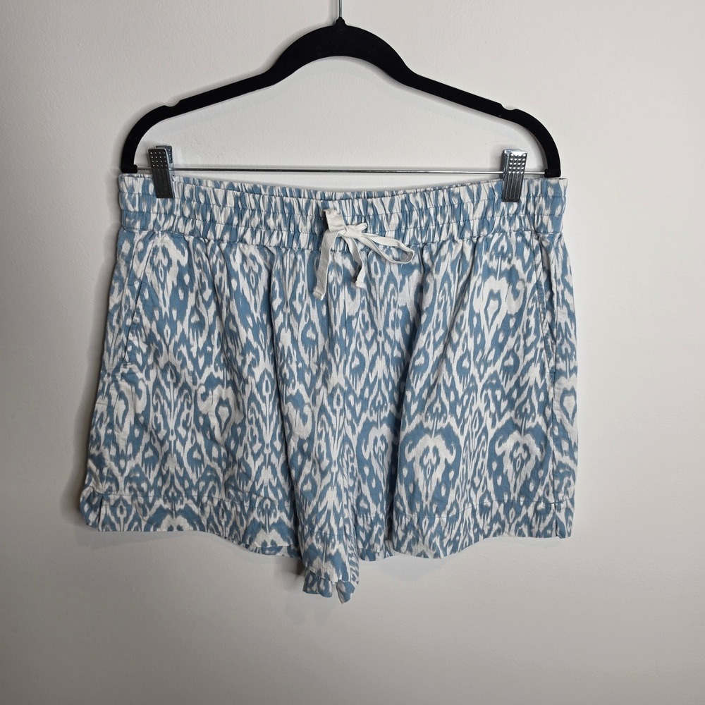 Haven Well Within Linen Blend Shorts Womens Large Ikat Print